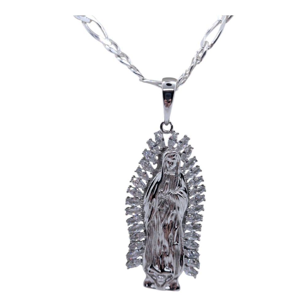 925 Sterling silver Mary Pendant and FIGARO Necklace